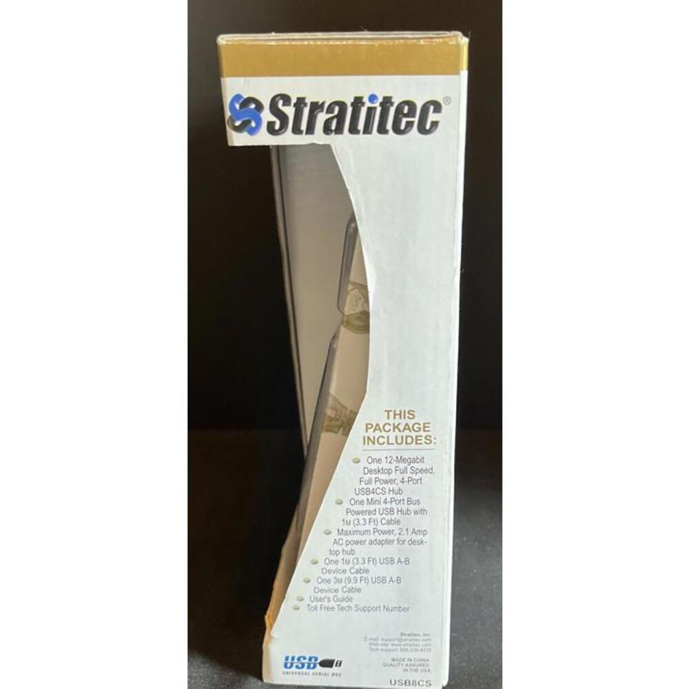 Stratitec 4 Port USB Hub Bonus 2 Pk  NIB Connect 8 USB Devices Flash Hard Drive - Picture 6 of 7